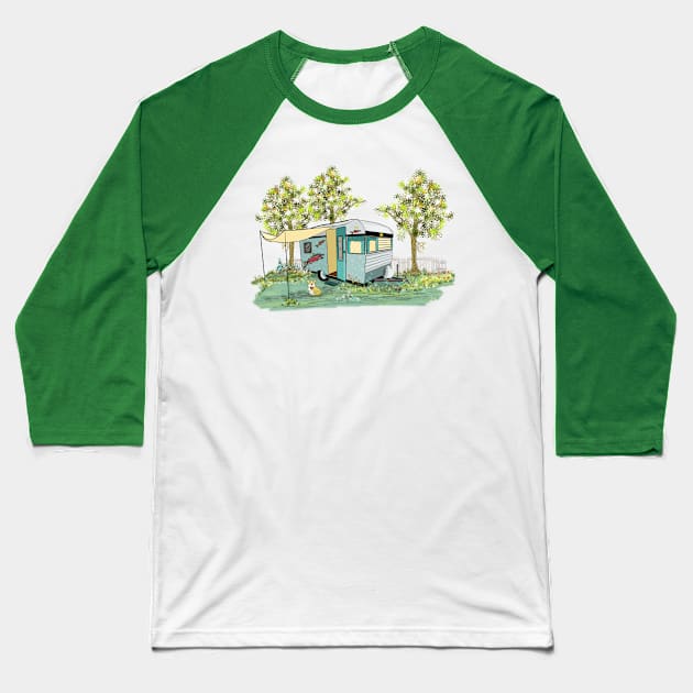 Lets Go Camping! Vintage Retro style..... Baseball T-Shirt by Salzanos